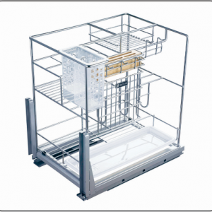 Giá cắm dao, đựng chai lọ, gia vị chất liệu Inox 304, ray giảm chấn gắn liền rộng 400mm ( 40cm )